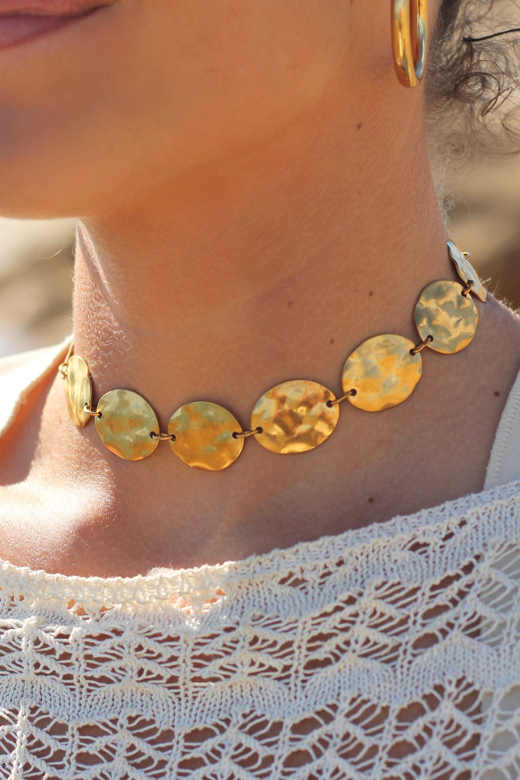 Choker plateado óvalos