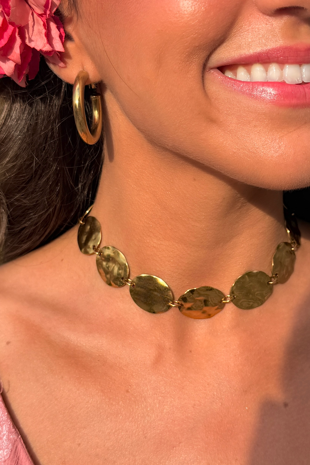 Choker dorado óvalos