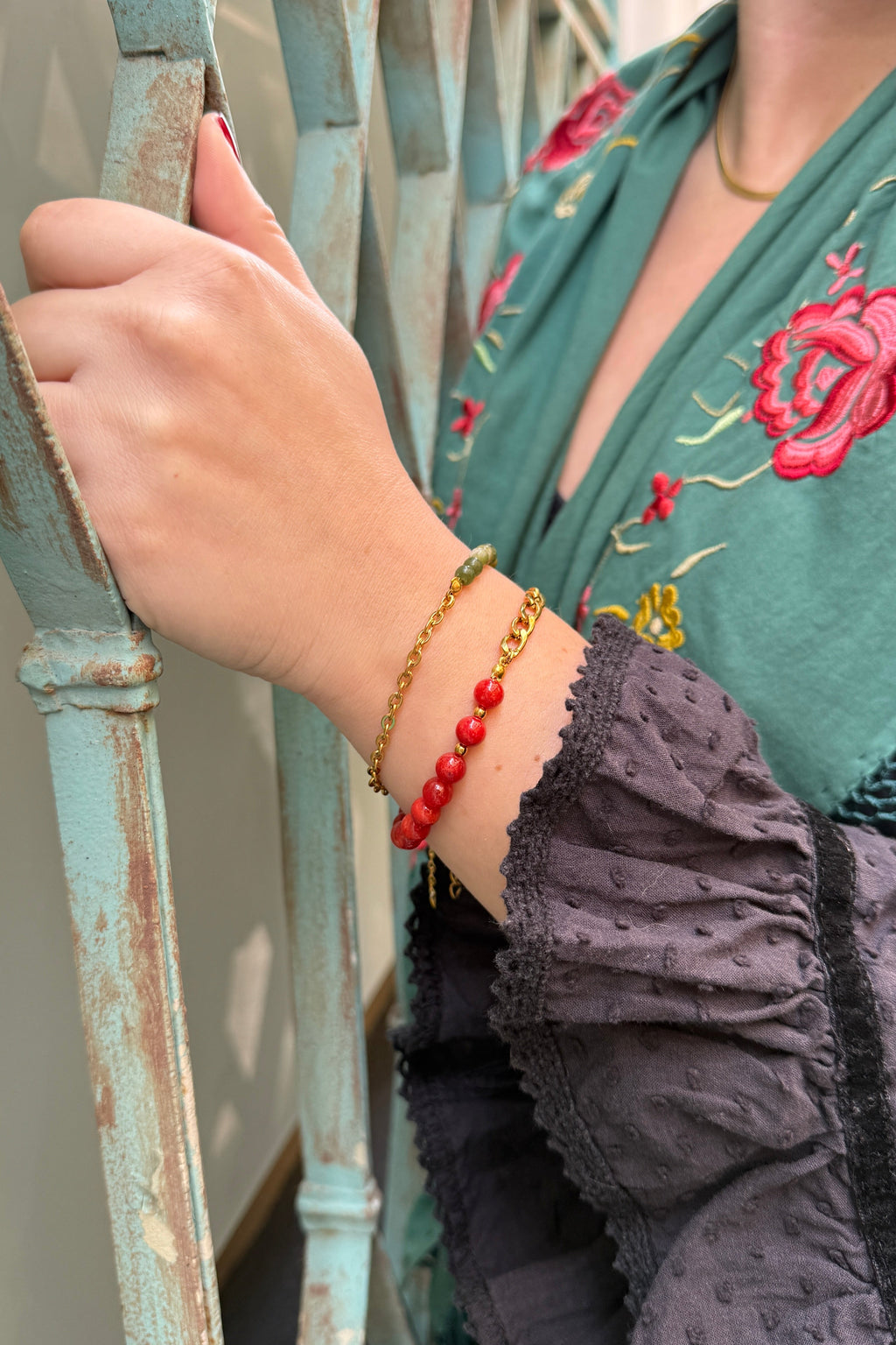 Pulsera bolas verde