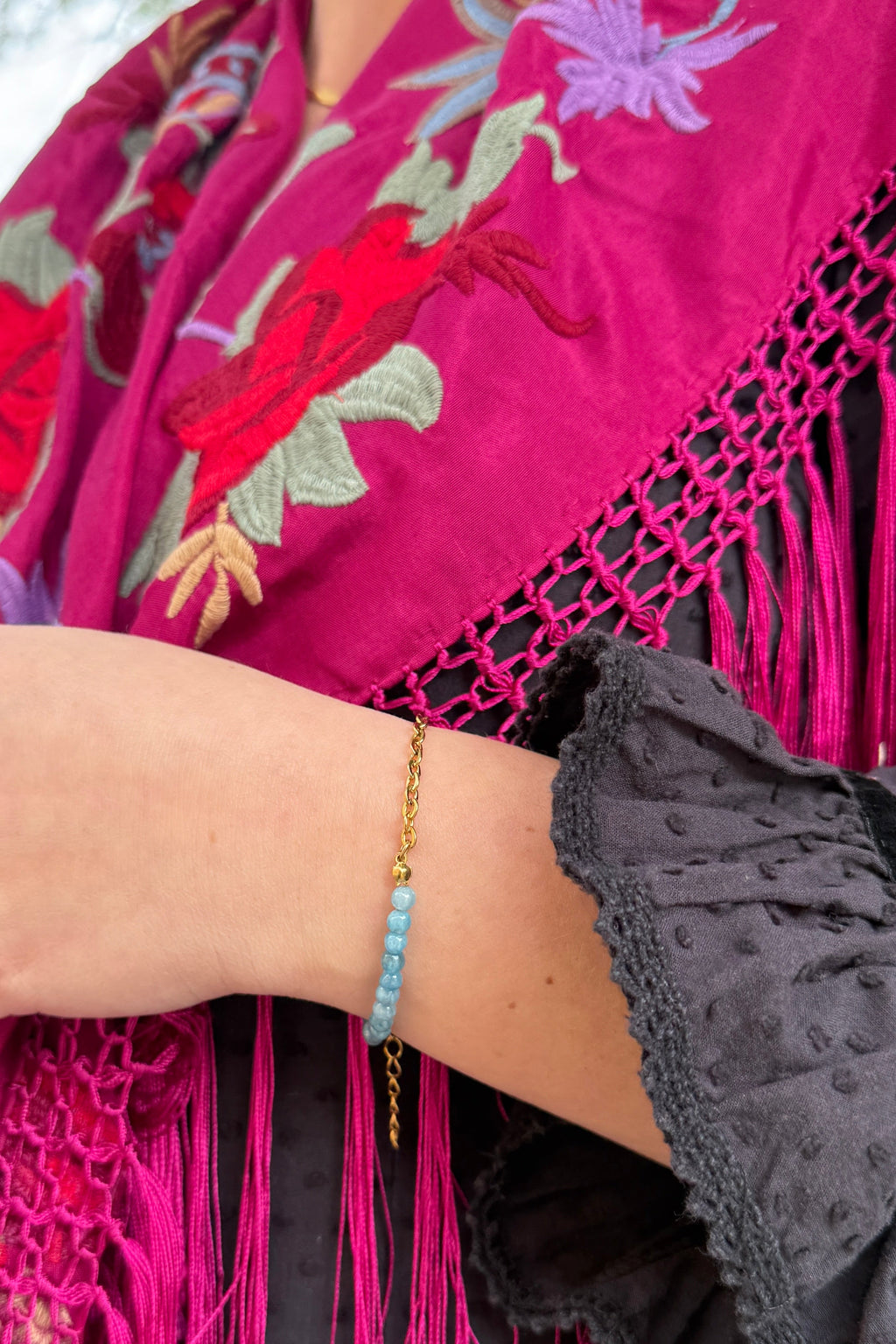 Pulsera bolas azul