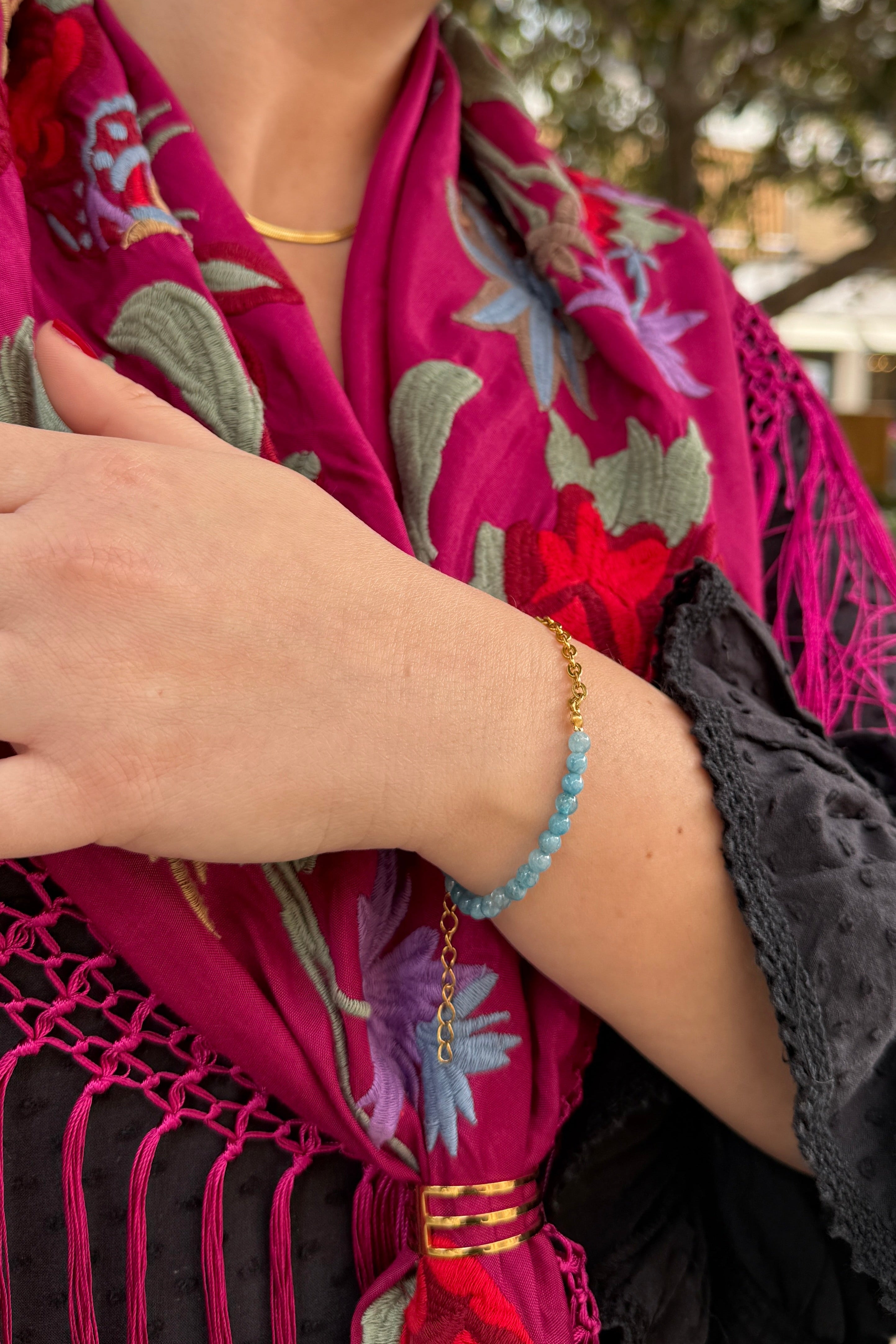 Pulsera bolas azul