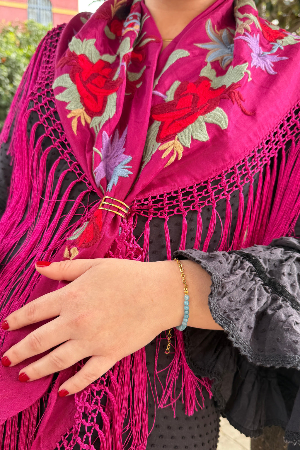 Pulsera bolas azul