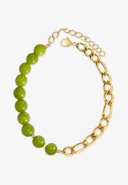 Pulsera bolas verde claro