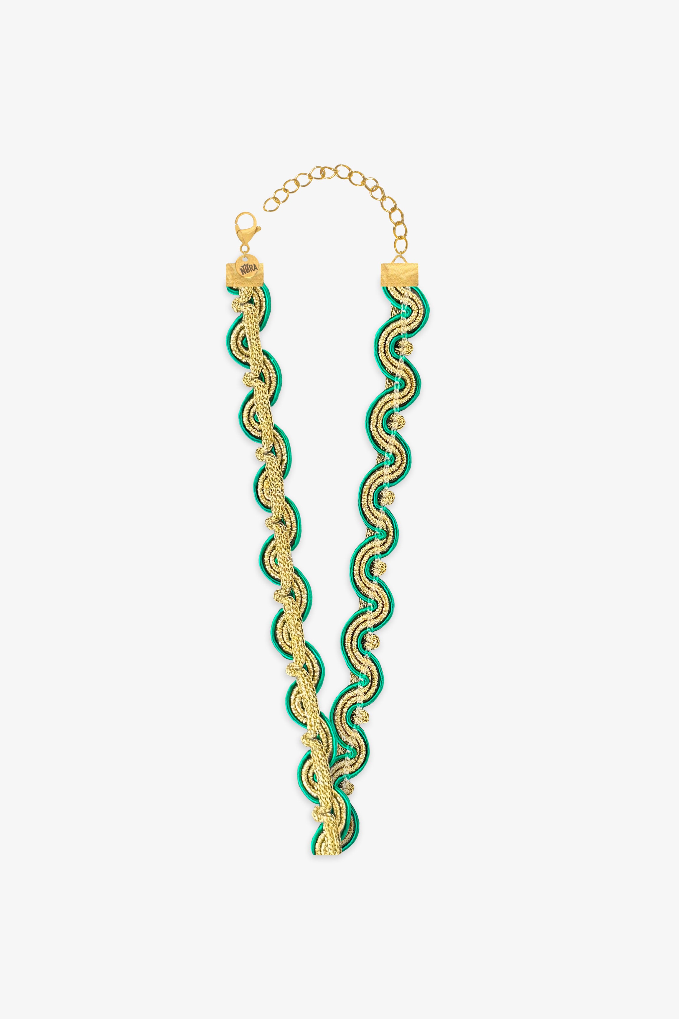 Ondas turquesa y dorado